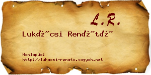 Lukácsi Renátó névjegykártya